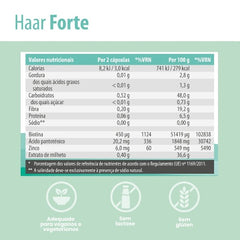 SanaExpert Haar Forte - Tabela Nutricional