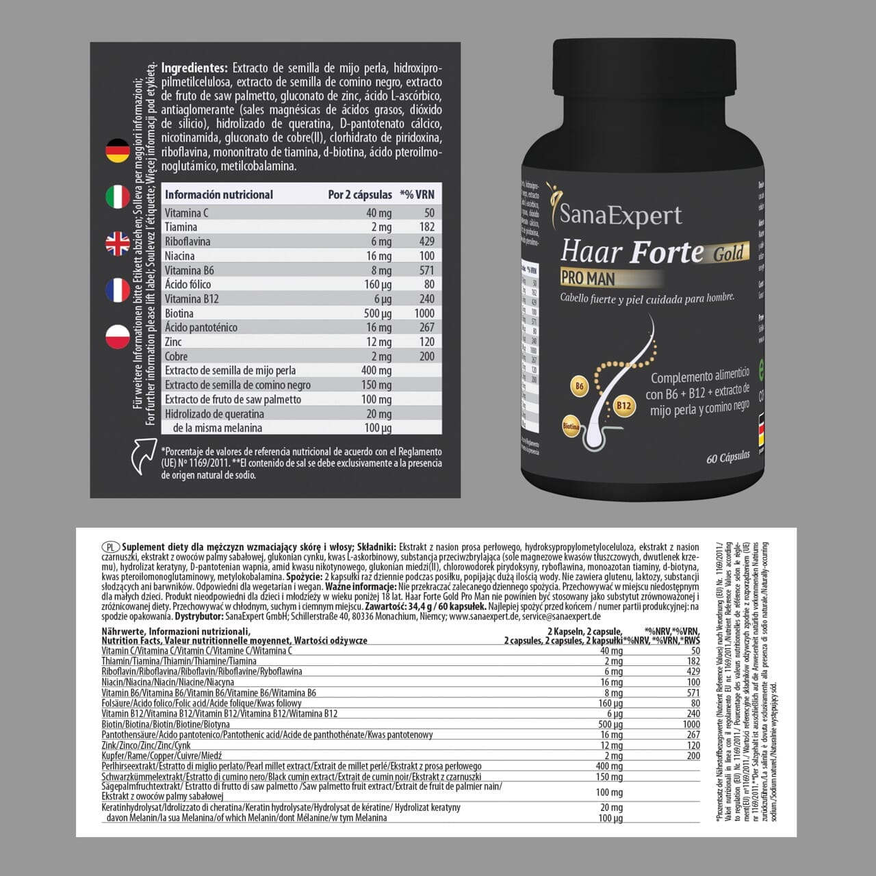 SanaExpert Haar Forte Gold PRO MAN